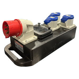 RUBBER BOX 32 AMP THREE PHASE TO 3 X 32 AMP SINGLE PHASE DISTRO3x 32a Outlets Image RUBBER BOX 32 AMP THREE PHASE TO 3 X 32 AMP SINGLE PHASE DISTRO3x 32a Outlets